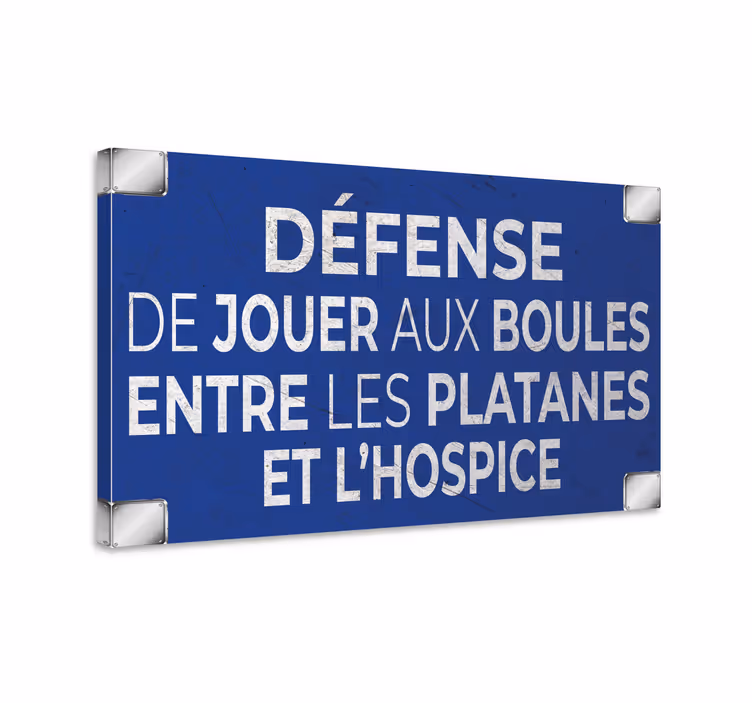 Tableau vintage panneau de rue Petanque - TenStickers