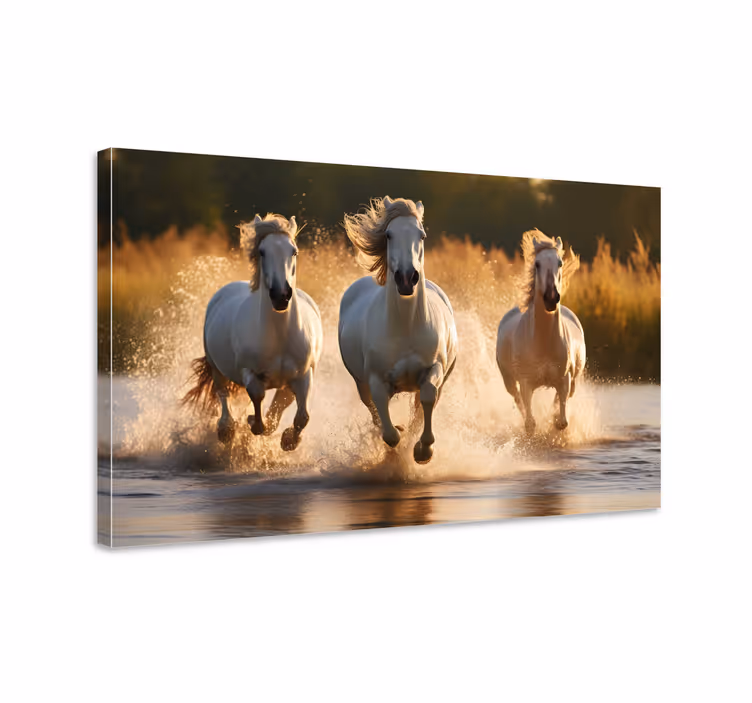 tableau déco salon chevaux qui galopent - TenStickers