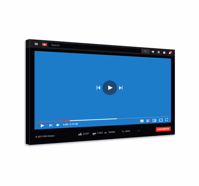 Tableau photo Youtube personnalisé - TenStickers