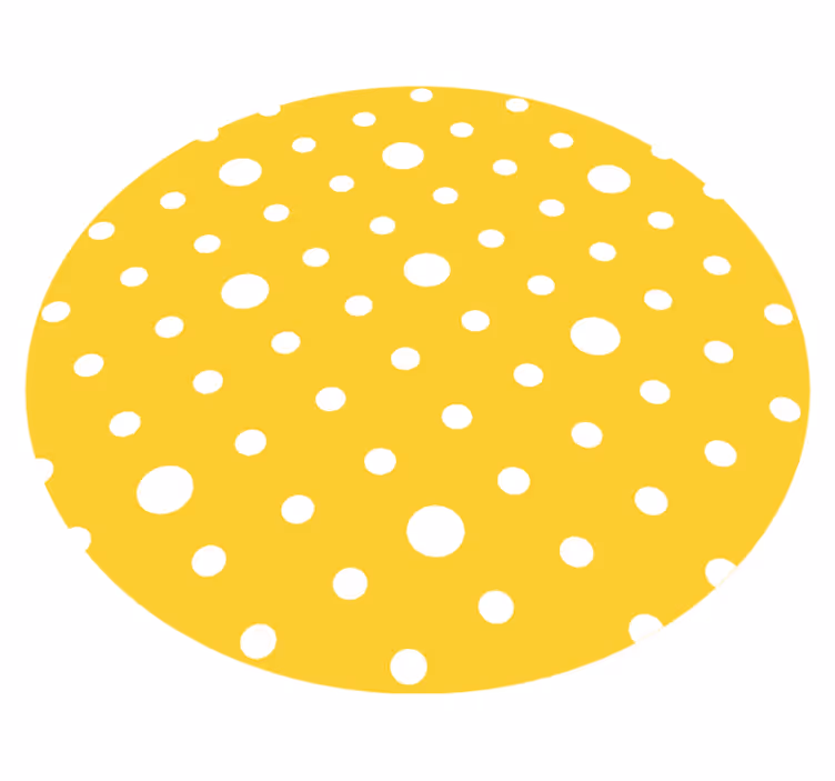 Tapis vinyle jaune à pois blanc - TenStickers