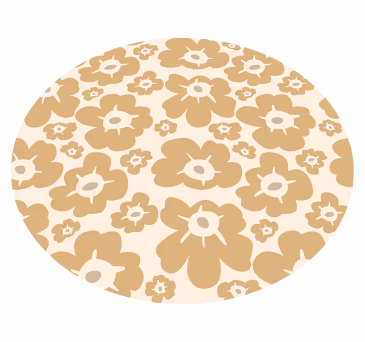 Tapis vinyle plantes coquelicots beiges - TenStickers