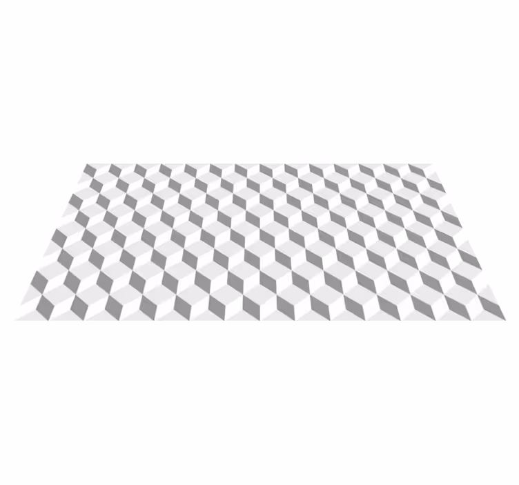 Tapis vinyle cuisine cubes gris - TenStickers