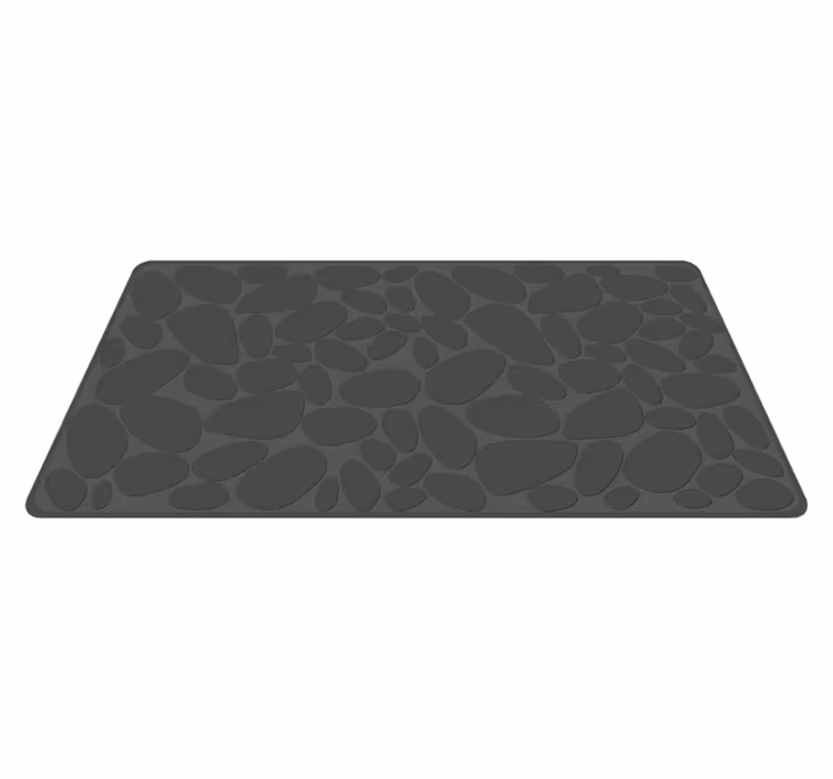 Tapis vinyle salle de bain effet roche grise - TenStickers