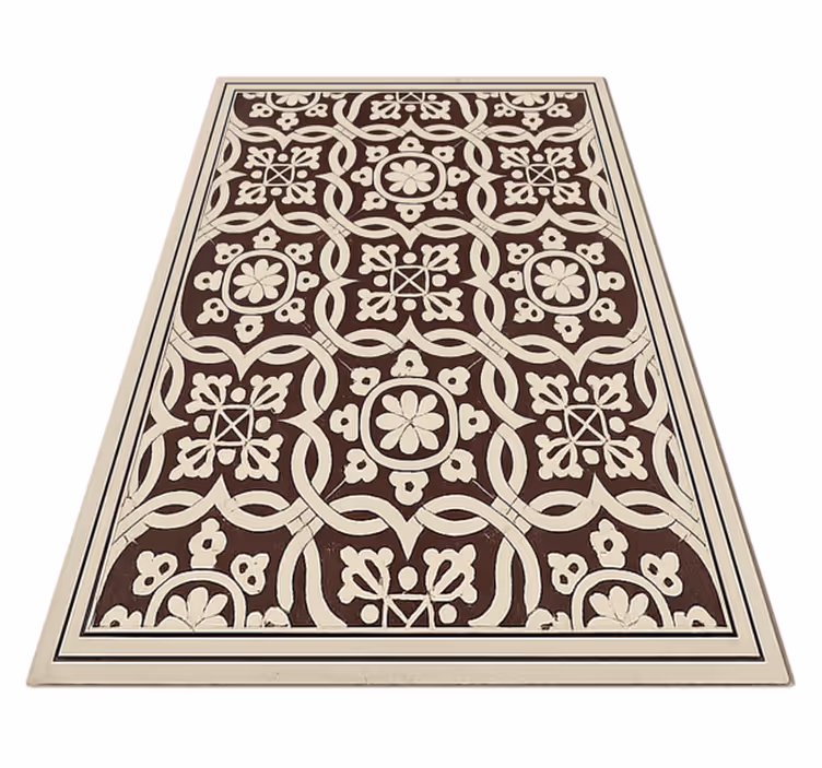 Tapis vinyle salon tuiles organiques - TenStickers