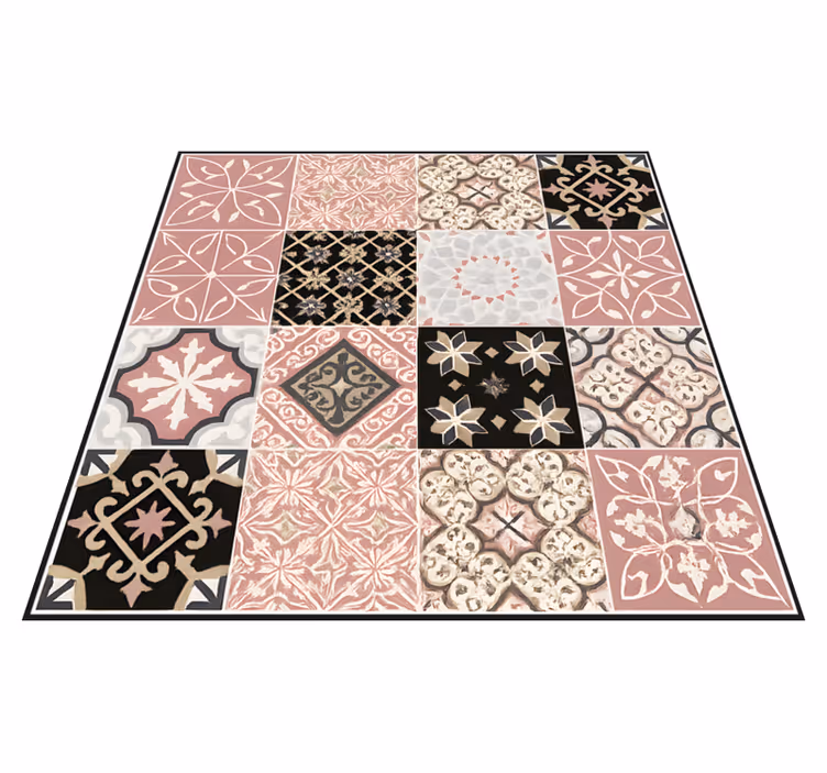 Tapis vinyle salon ciment rose - TenStickers