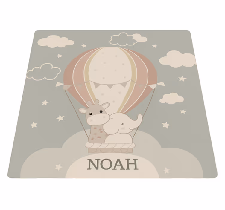 Tapis vinyle autres tapis ballon pastel avec prénom - TenStickers