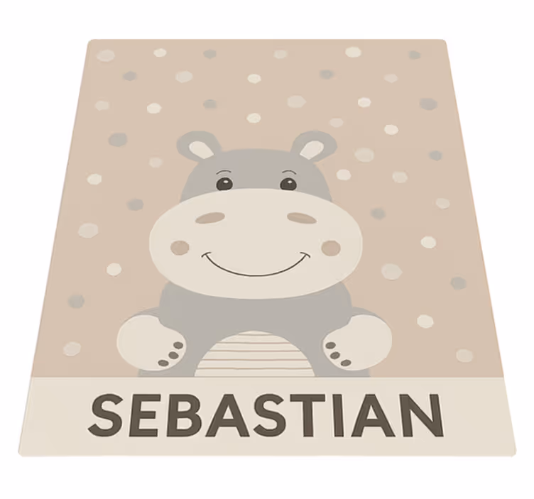 Tapis vinyle autres tapis hippopotame beige personnalisé - TenStickers