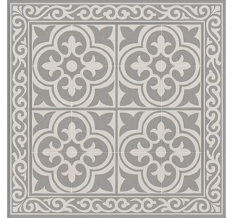 Tapis vinyle carré élégant carrelage gris - TenStickers