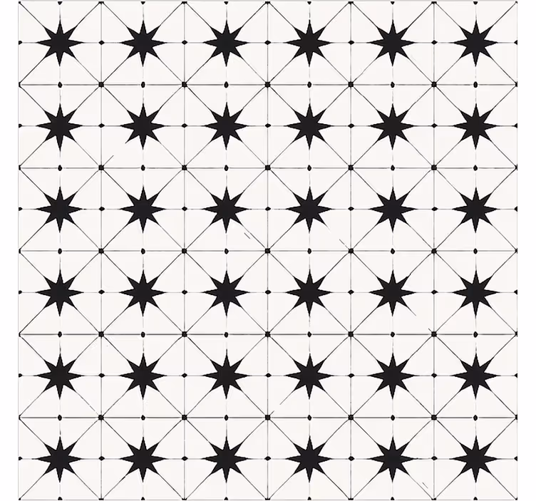 Tapis vinyle salle à manger motif étoile encaustique - TenStickers