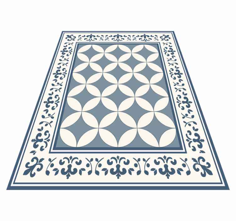 Tapis vinyle salle à manger motif de tuile quadrilobe - TenStickers
