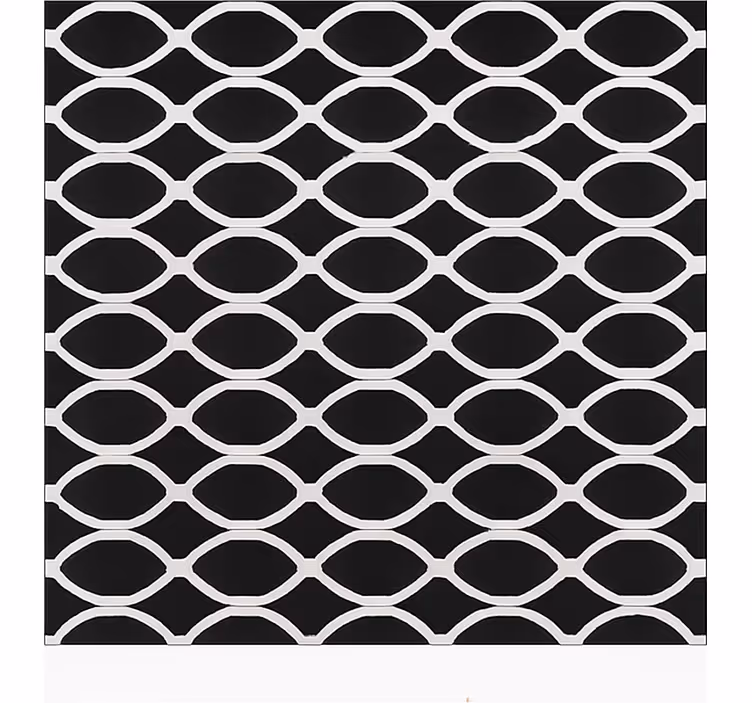 Tapis vinyle salle à manger motif ovale monochrome - TenStickers