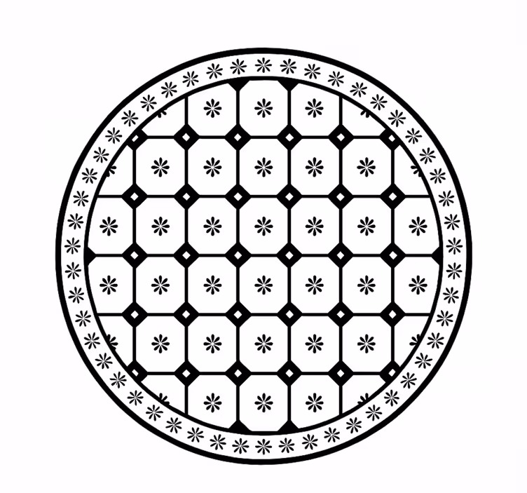 Tapis vinyle salle à manger motif de carreaux noir et blanc - TenStickers