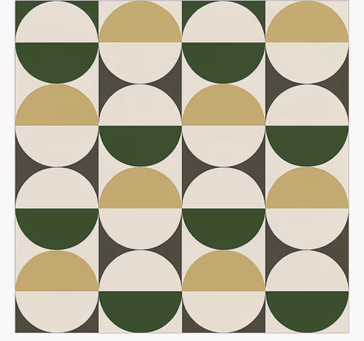 Tapis vinyle salle à manger motif circulaire du milieu du siècle - TenStickers