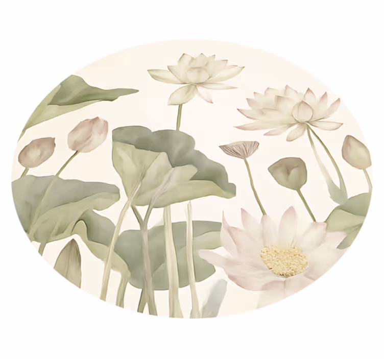 Tapis vinyle salle à manger fleurs botaniques aqueuses - TenStickers