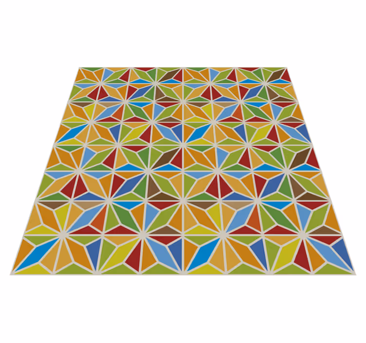 Tapis vinyle salle à manger tuile géométrique kaléidoscopique - TenStickers