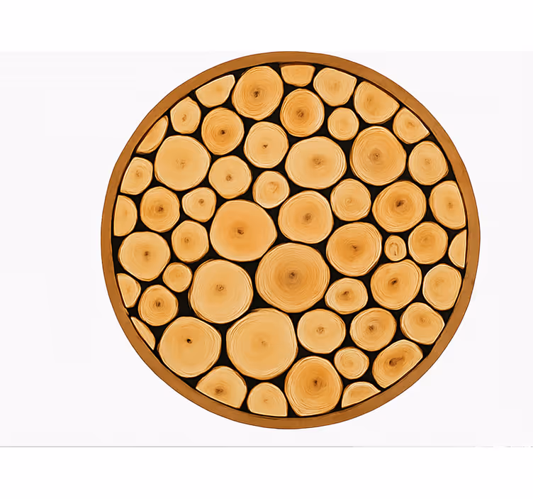 Tapis vinyle salle à manger tranche de bois naturel - TenStickers