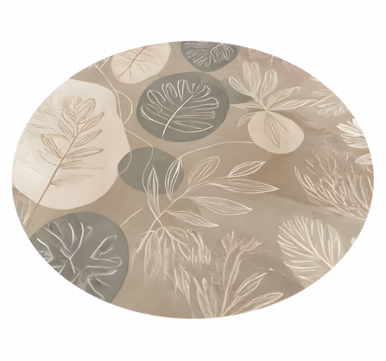 Tapis vinyle salle à manger résumé botanique neutre - TenStickers