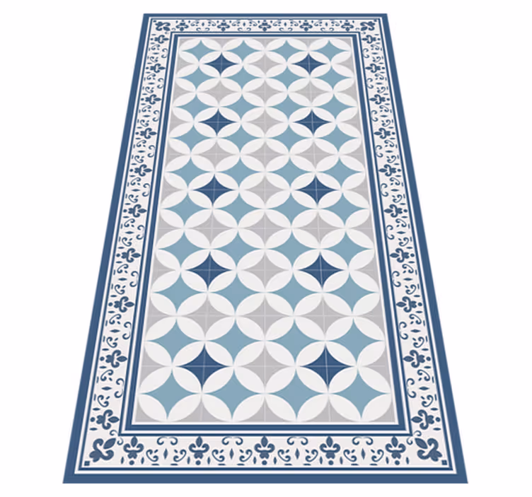 Tapis vinyle cuisine carreaux azur - TenStickers