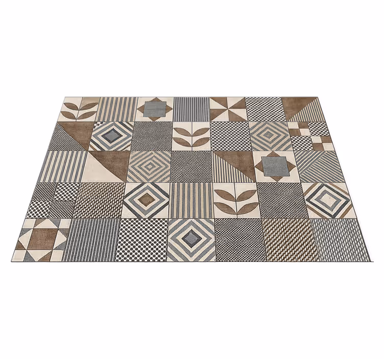 Tapis vinyle cuisine nature géométrique abstraite - TenStickers