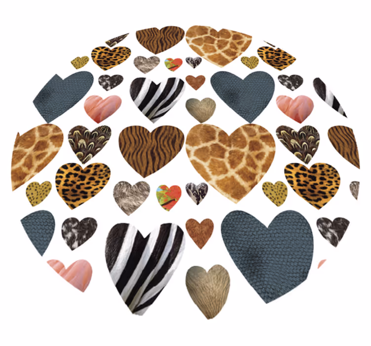 Tapis vinyle animal cœurs imprimés animaux - TenStickers
