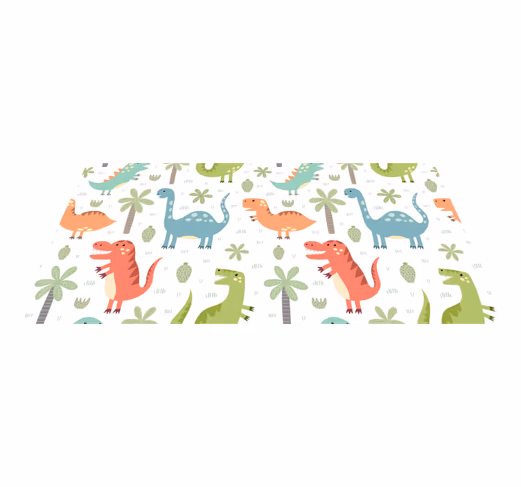 Tapis vinyle animal dinosaure heureux kallax - TenStickers