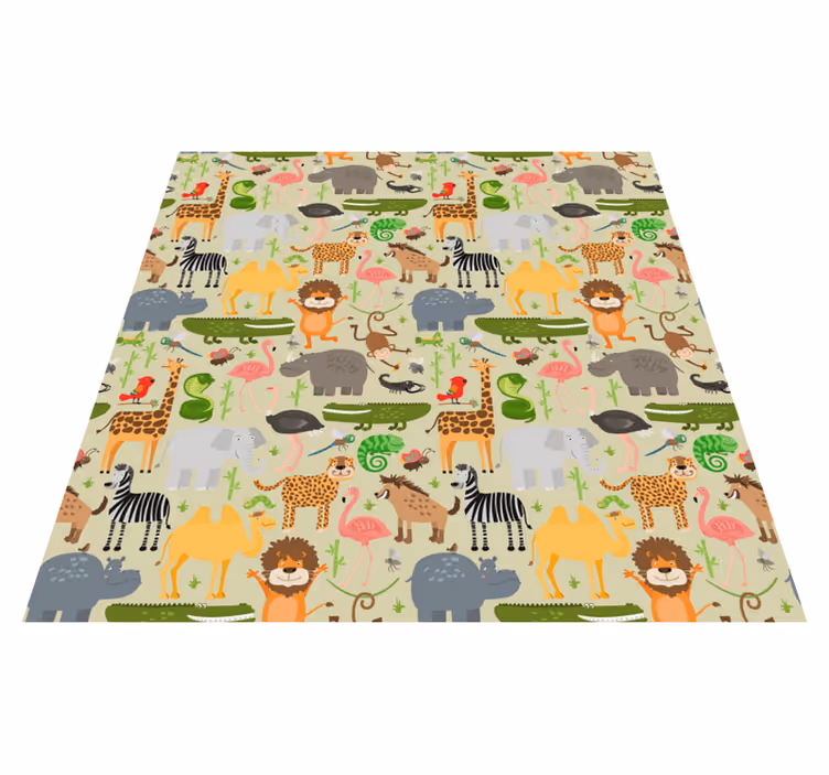 Tapis vinyle animal design jungle animaux - TenStickers