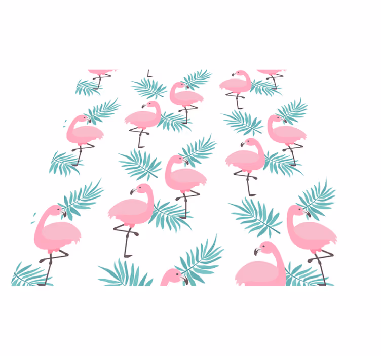 Tapis vinyle animal motif flamant tropical - TenStickers