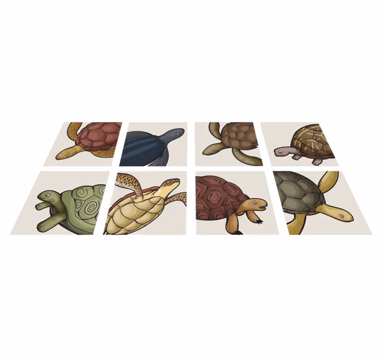 Tapis vinyle animal mosaïque de tortues - TenStickers