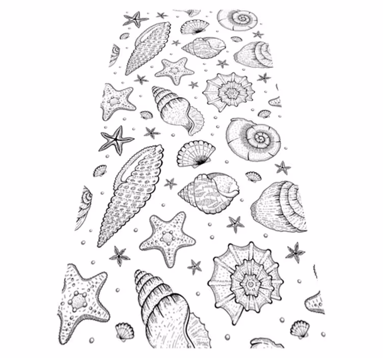 Tapis vinyle animal vie marine et coquillages - TenStickers