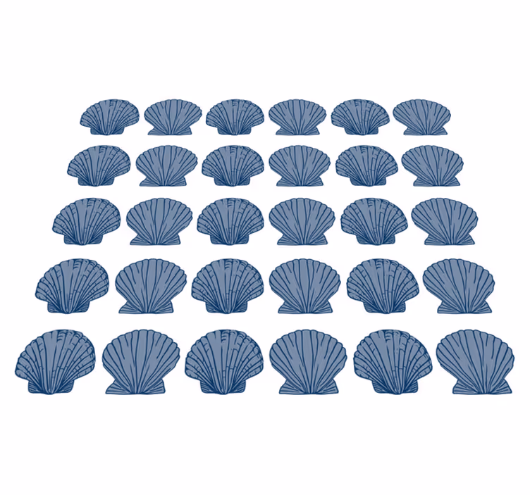 Tapis vinyle animal tons de bleu coquillage - TenStickers