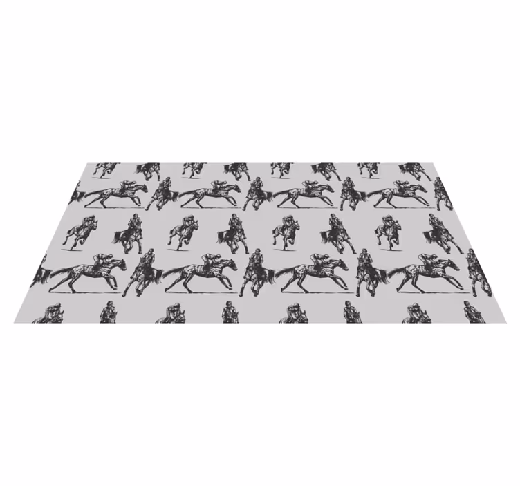 Tapis vinyle animal chevaux gris western - TenStickers