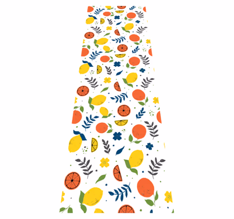 Tapis vinyle animal fruits d'agrumes avec feuilles - TenStickers