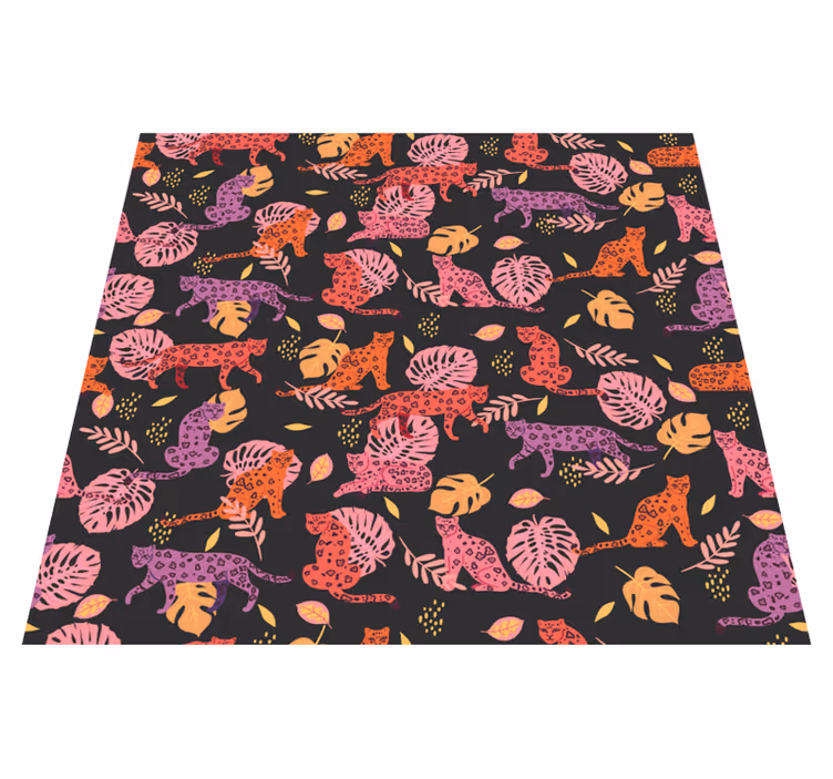Tapis vinyle animal style tropical et léopard - TenStickers