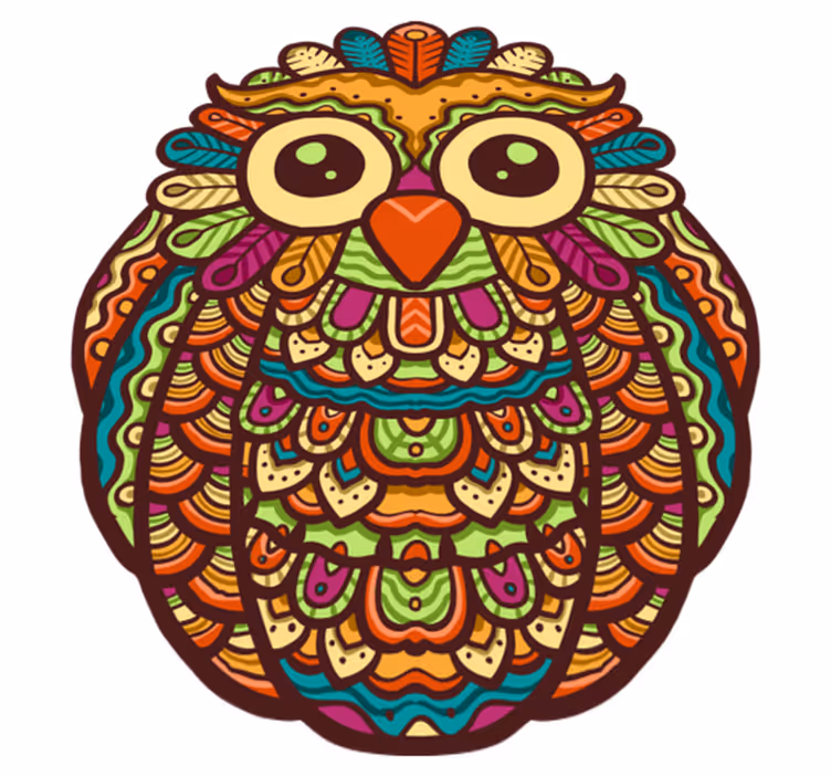 Tapis vinyle animal œuvre vibrante de hibou - TenStickers