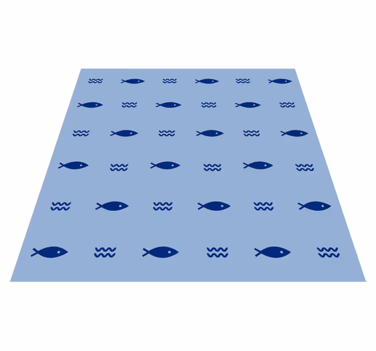 Tapis vinyle animal motif de poissons minimaliste - TenStickers