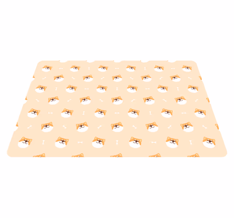 Tapis vinyle animal tête de chien mignon cartoon - TenStickers
