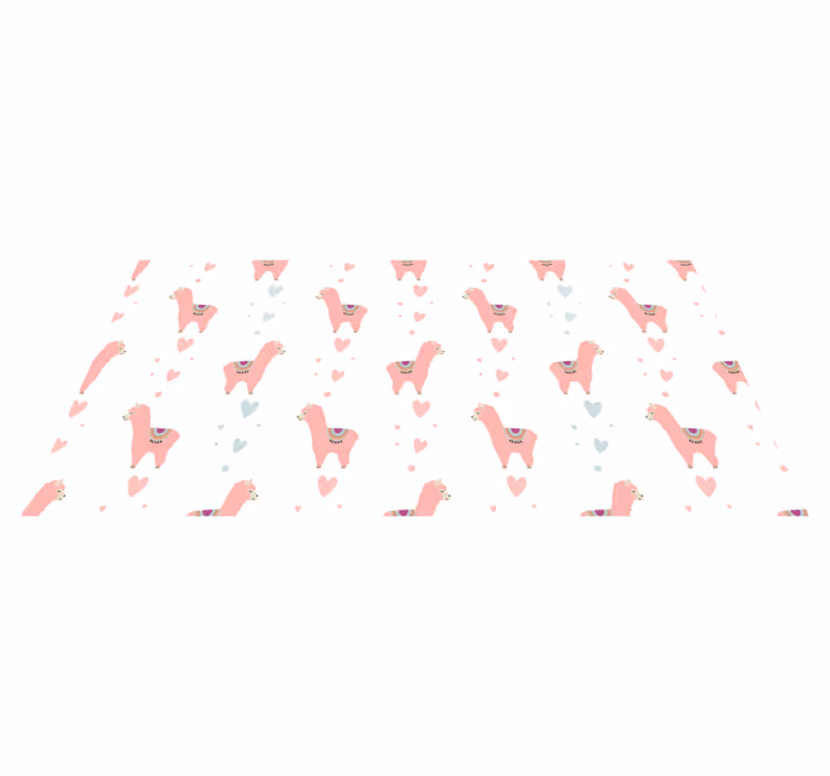 Tapis vinyle animal motif lama rose - TenStickers