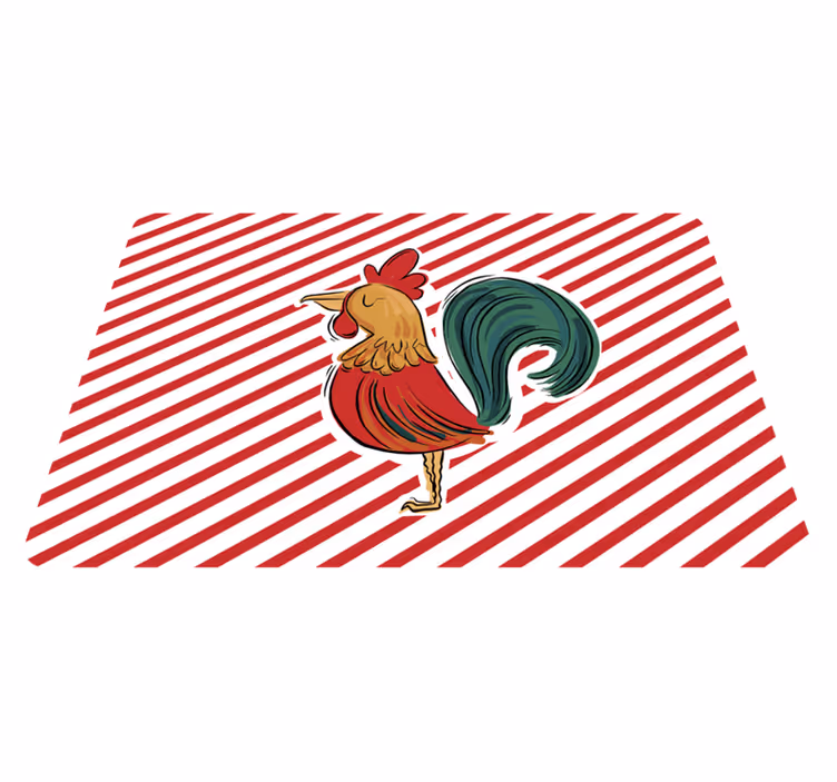 Tapis vinyle animal design original de coq coloré - TenStickers
