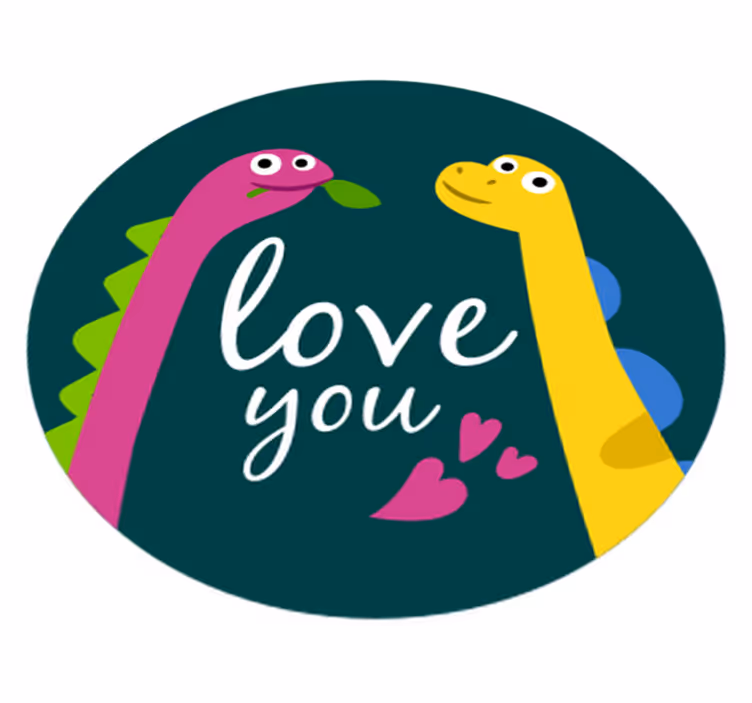 Tapis vinyle animal amour de jolis dinosaures - TenStickers