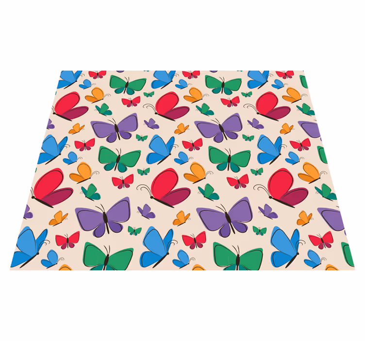 Tapis vinyle animal Éléments de papillons vifs - TenStickers