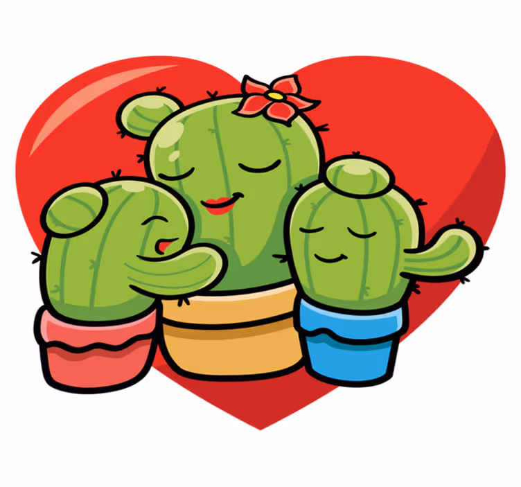 Tapis vinyle animal famille cactus amour - TenStickers