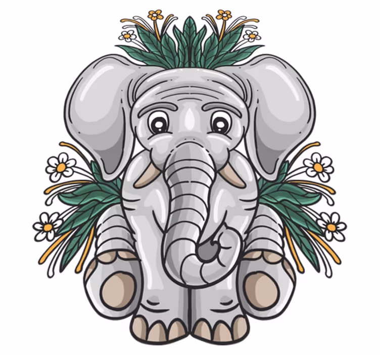 Tapis vinyle animal illustration d'éléphant mignon - TenStickers