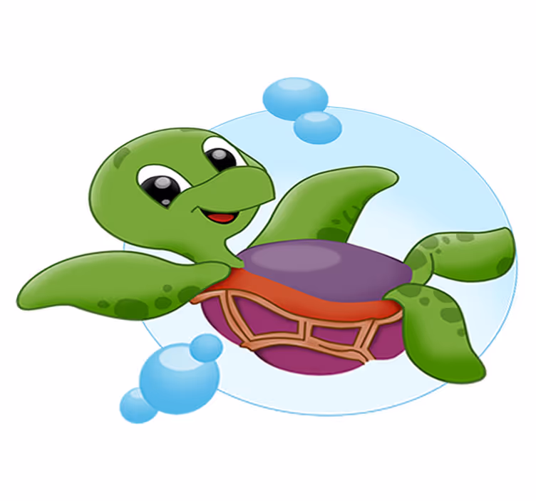 Tapis vinyle animal tortue bébé en train de jouer - TenStickers