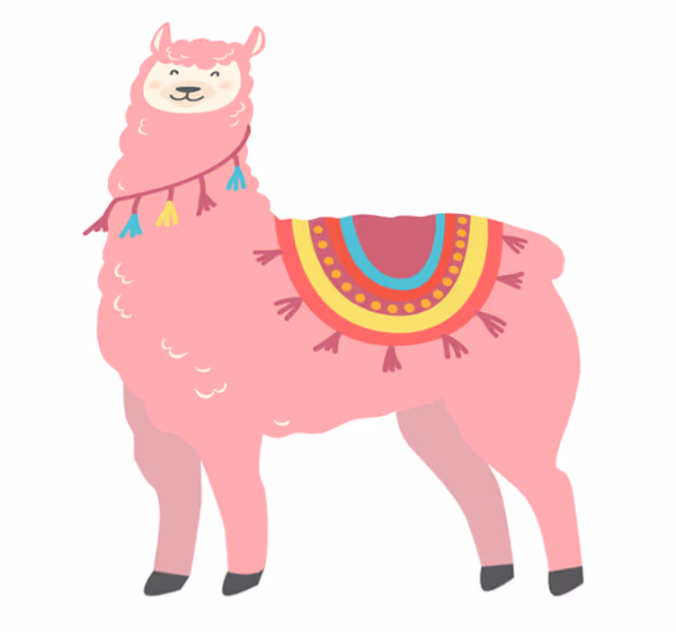 Tapis vinyle animal llama rose - TenStickers