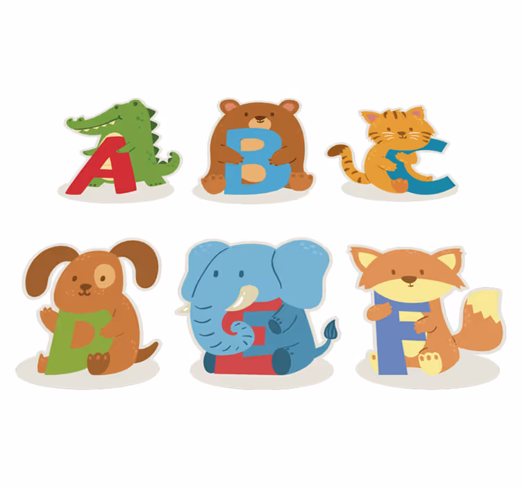 Tapis vinyle animal alphabet d'animaux pour enfants - TenStickers