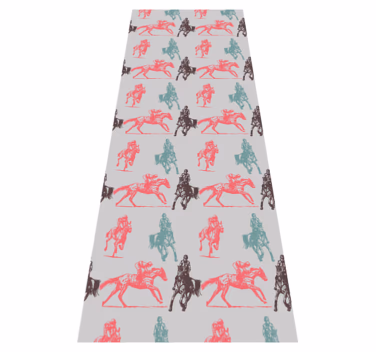 Tapis vinyle animal motif cheval sur fond gris - TenStickers
