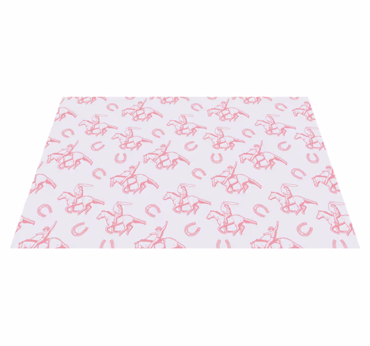 Tapis vinyle animal motif cheval cowboy rose - TenStickers