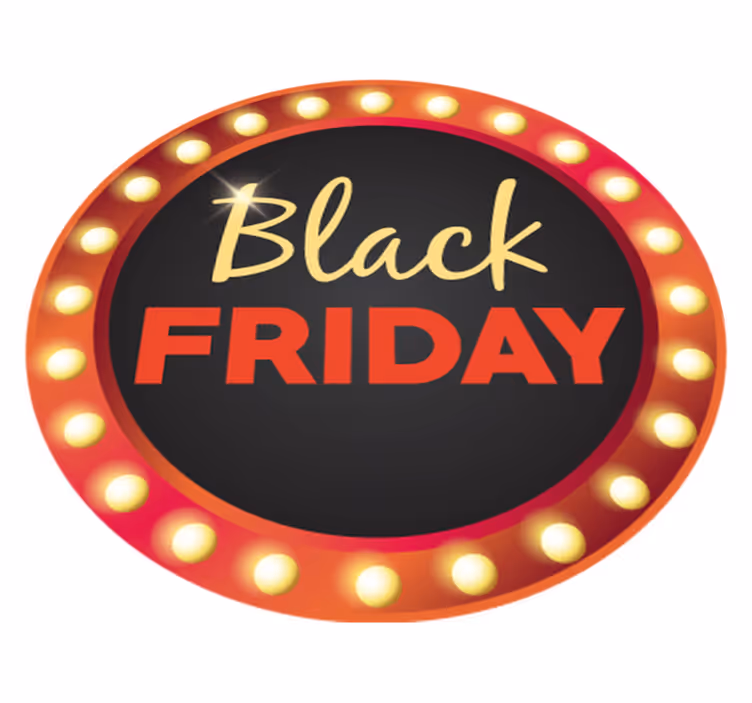 Tapis vinyle black friday promotion ronde rouge - TenStickers