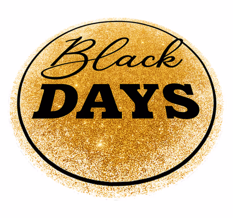 Tapis vinyle black friday blanc et doré "jours noirs" - TenStickers