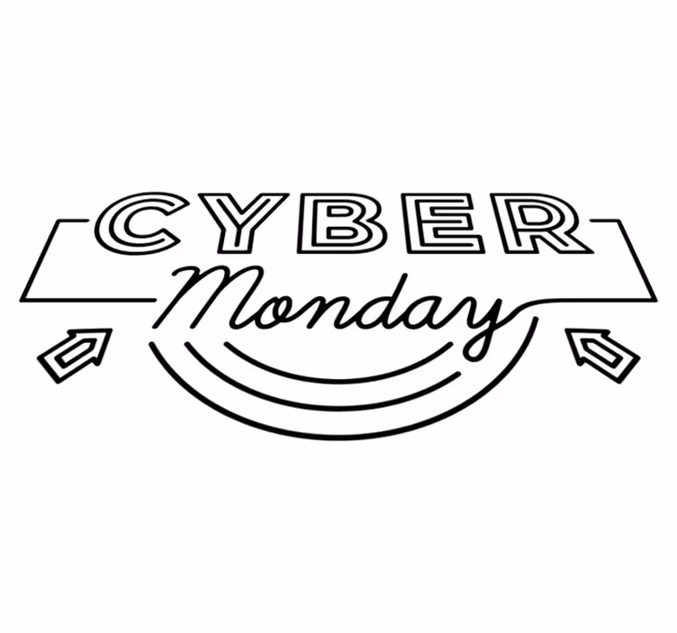 Tapis vinyle black friday flèches cyber monday - TenStickers
